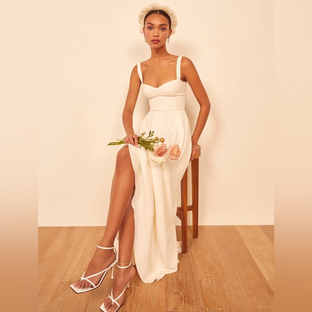 NWT Reformation Hollyhock Dress Ivory White Wedding Bridal Maxi Sleeveless